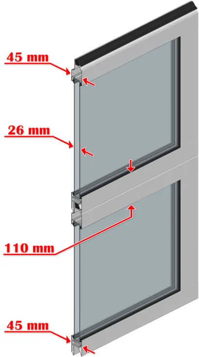 Секции панорамных ворот серии AluPro
